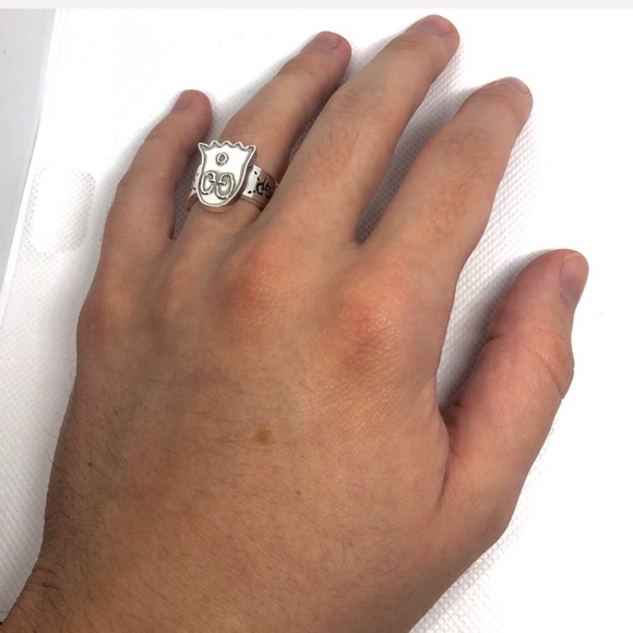 New Authentic Gucci Ghost Sterling Silver Ring - Picture 7 of 10
